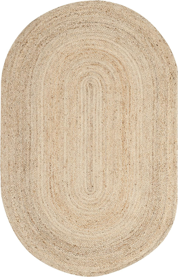 Cape Cod Collection 9' Square Natural CAP252A Handmade Flatweave Jute Entryway Living Room Foyer Bedroom Area Rug