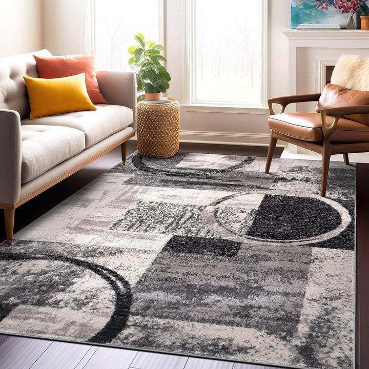 Contemporary Abstract Design Soft Area Rug