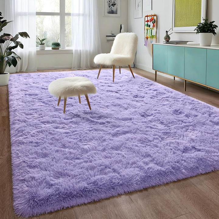 Super Soft Shaggy Rugs Fluffy Carpets, 4x6 ft, Green Area Rug for Living Room Bedroom Girls Kids Room Nursery Home Decor, Non-Slip Plush Indoor Floor Bedside Rug, 4x6 Feet Green