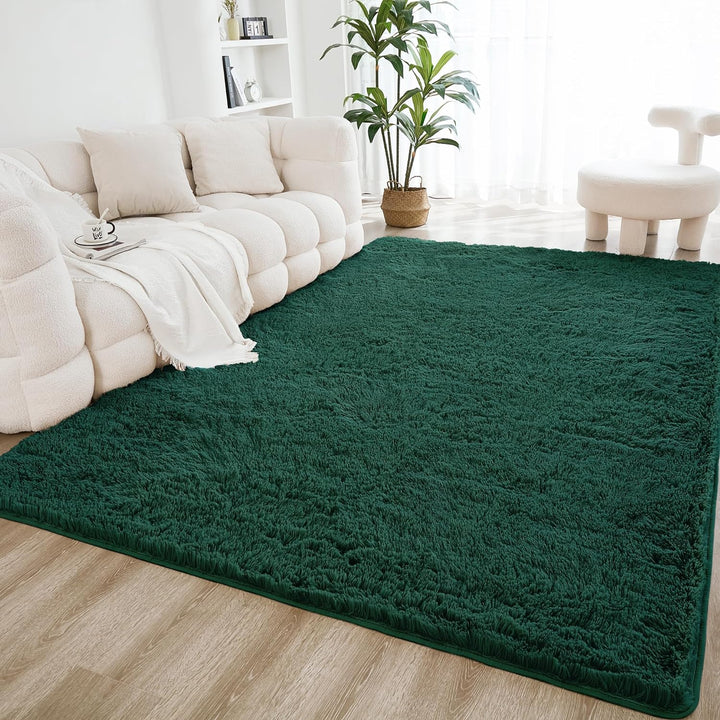 4x6 Shag Area Rug for Living Room Bedroom, Tie-Dyed Beige Fluffy Shaggy Fuzzy Nursery Kids Girls Boys Room Rug, Cream Soft Plush Furry Bedside Carpet, Non-Slip, Non-Shedding Indoor Floor Rug