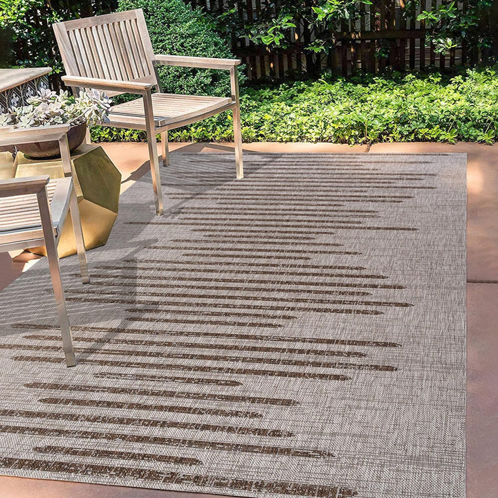 Zolak Berber Stripe Geometric Indoor Outdoor Area-Rug, Bohemian Contemporary Design, Easy-Cleaning, Bedroom, Kitchen, Backyard, Patio, Non Shedding