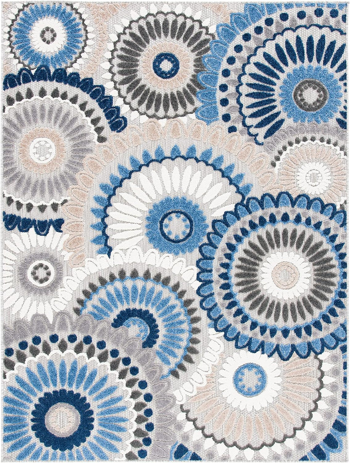 Cabana Collection Area Rug, Boho Medallion Design, Non-Shedding & Easy Care, Indoor/Outdoor & Washable-Ideal for Patio, Backyard, Mudroom