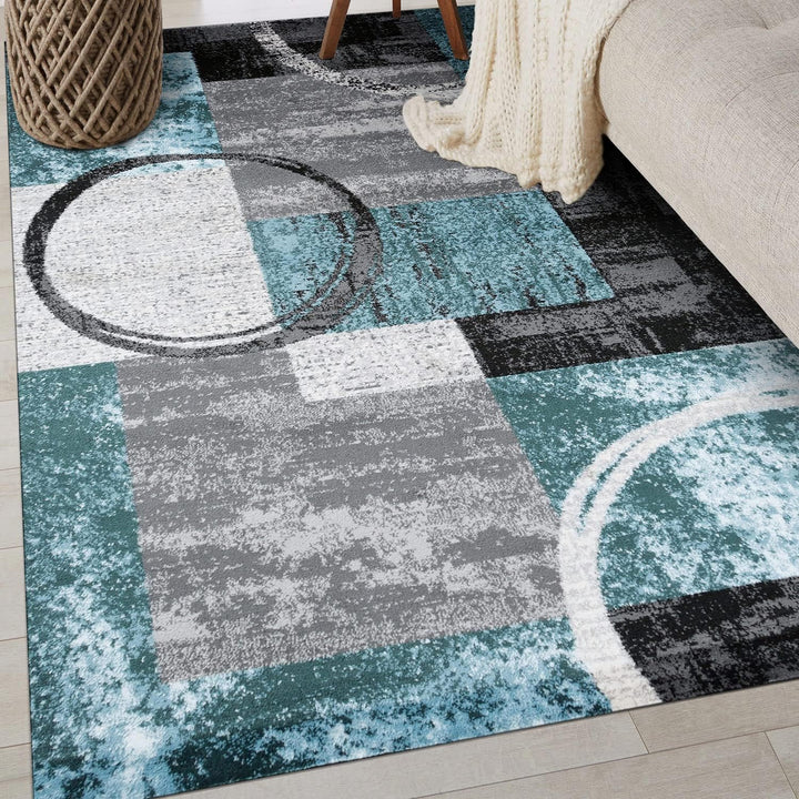 Contemporary Abstract Design Soft Area Rug