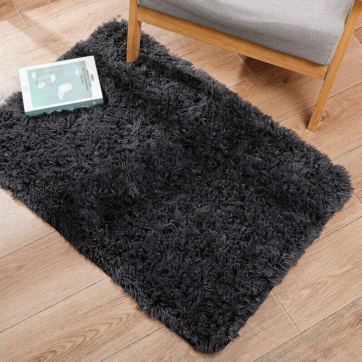 Machine Washable 6x9 Rugs for Living Room,Grey Fluffy Carpet Large Fuzzy Plush Shag Comfy Soft, Non-Slip Indoor Floor Carpet,for Kids Boys Girls, Room,Bedroom,Playroom, Home Decor Aesthetic