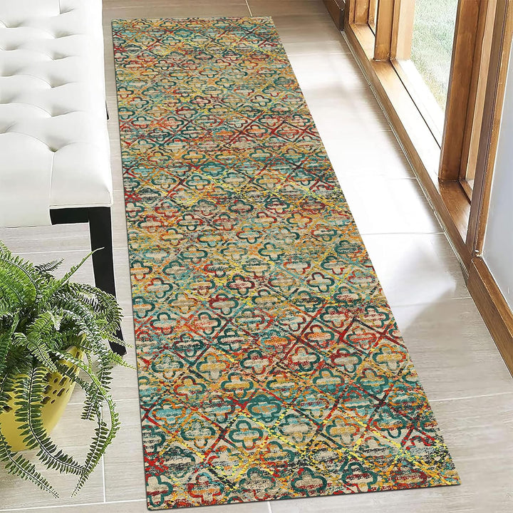 Washable Area Rugs, 5' x 7' - 1/6 Thick - Stain & Water Resistant Non-Slip - Perfect Resistant Rug for Living Room, Bedroom, Nursery, Pet & Child Friendly, Vibrant Colors Rugs, Brown