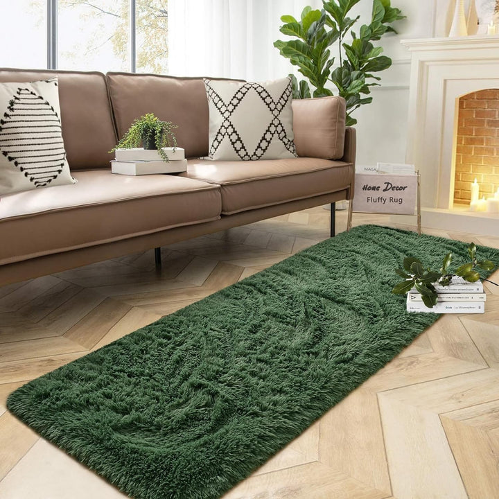 Super Soft Shaggy Rugs Fluffy Carpets, 4x6 ft, Green Area Rug for Living Room Bedroom Girls Kids Room Nursery Home Decor, Non-Slip Plush Indoor Floor Bedside Rug, 4x6 Feet Green