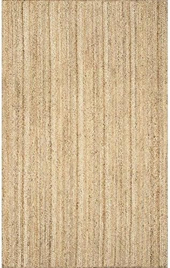 Rigo Jute Hand Woven Area Rug, Natural, Solid Farmhouse Design, Natural Fiber, For Bedroom, Living Room, Dining Room, Hallway, Office, Kitchen, Entryway