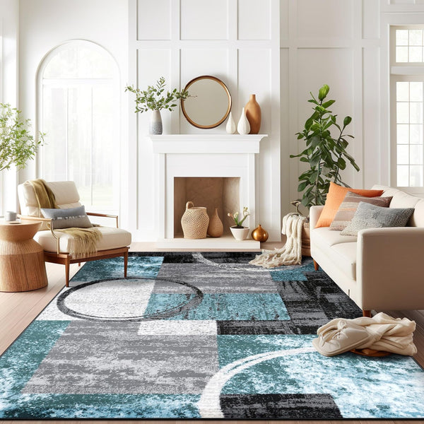 Contemporary Abstract Design Soft Area Rug