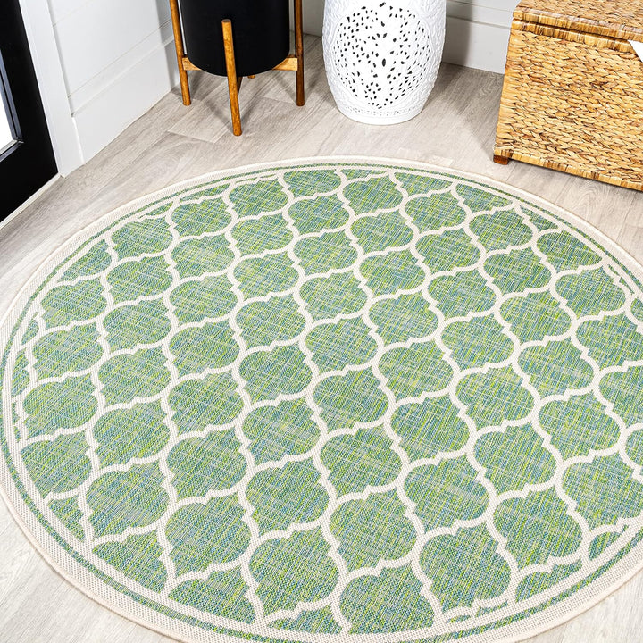 Trebol Moroccan Trellis Textured Weave Indoor Outdoor Area Rug, Modern, Bohemian, LivingRoom, Backyard