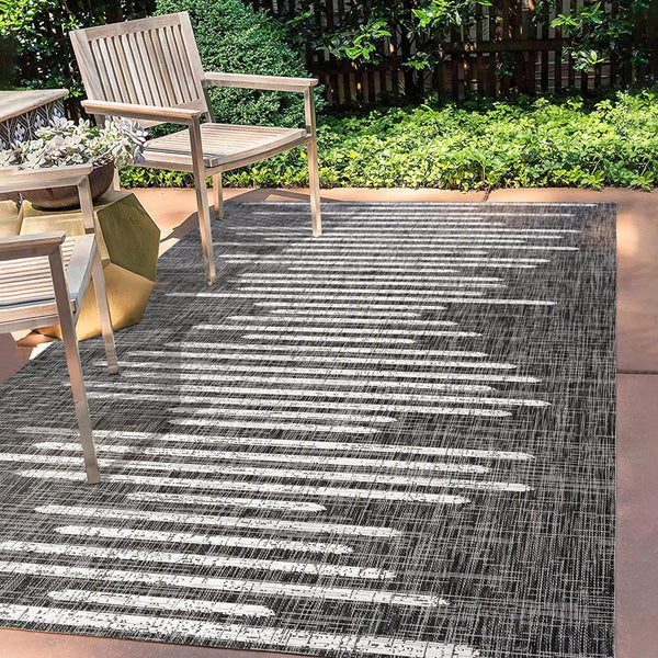 Zolak Berber Stripe Geometric Indoor Outdoor Area-Rug, Bohemian Contemporary Design, Easy-Cleaning, Bedroom, Kitchen, Backyard, Patio, Non Shedding