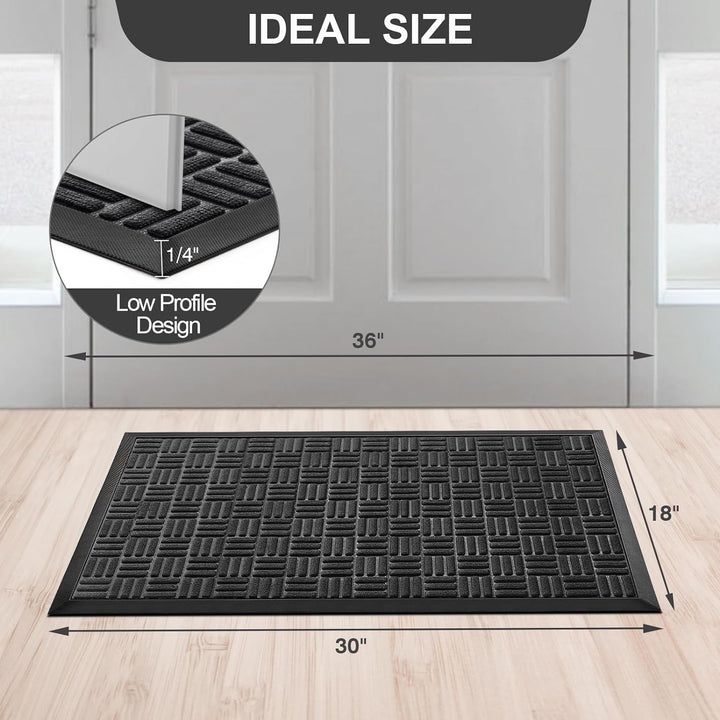 Front Door Mat, Heavy Duty Durable Welcome Mat for Outdoor Indoor, Dirt Trapper Waterproof Super Absorbent Door Mat for Entryway, Outside, Patio, Porch