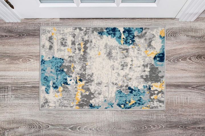 Sky Collection Transitional Abstract Area Rug 5' x 7' Cream