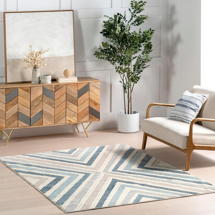 Neveah Contemporary Chevron Area Rug