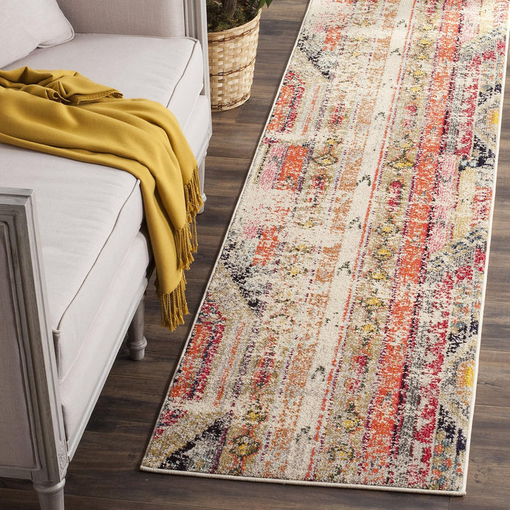 Monaco Collection Area Rug - Boho Chic Tribal Distressed Design, Non-Shedding & Easy Care, Ideal for High Traffic Areas in Living Room, Bedroom