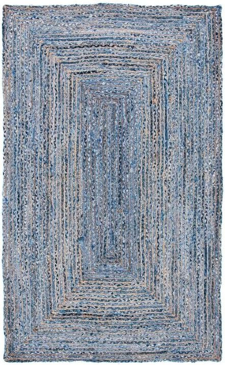 Cape Cod Collection Area Rug - 6' x 9', Red & Multi, Handmade Boho Braided Jute & Cotton, Ideal for High Traffic Areas in Living Room, Bedroom (CAP202A)