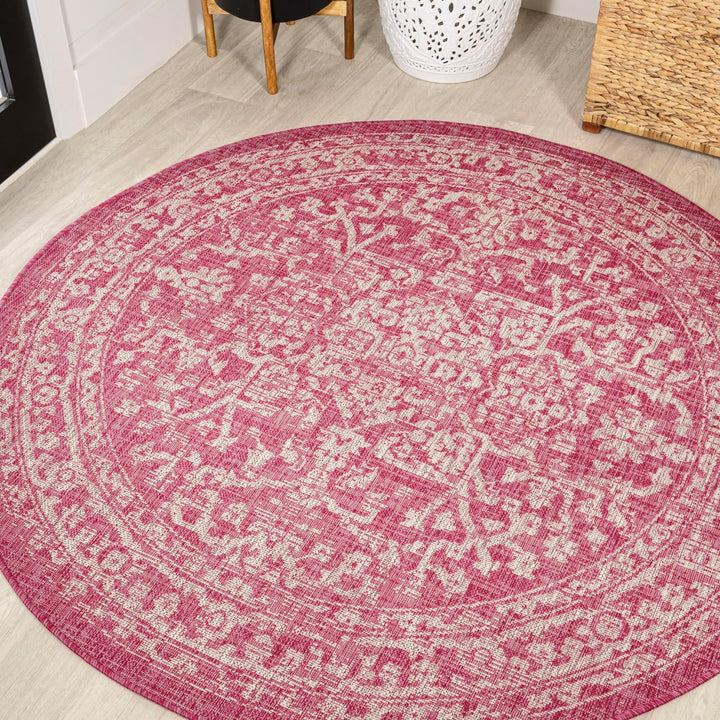 Malta Bohemian Medallion Textured Weave Indoor Outdoor Area Rug, Coastal, Traditional, Transitional Easy Cleaning, Bedroom, Kitchen, Backyard, Patio, Non Shedding