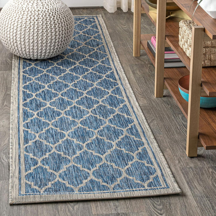 Trebol Moroccan Trellis Textured Weave Indoor Outdoor Area Rug, Modern, Bohemian, LivingRoom, Backyard