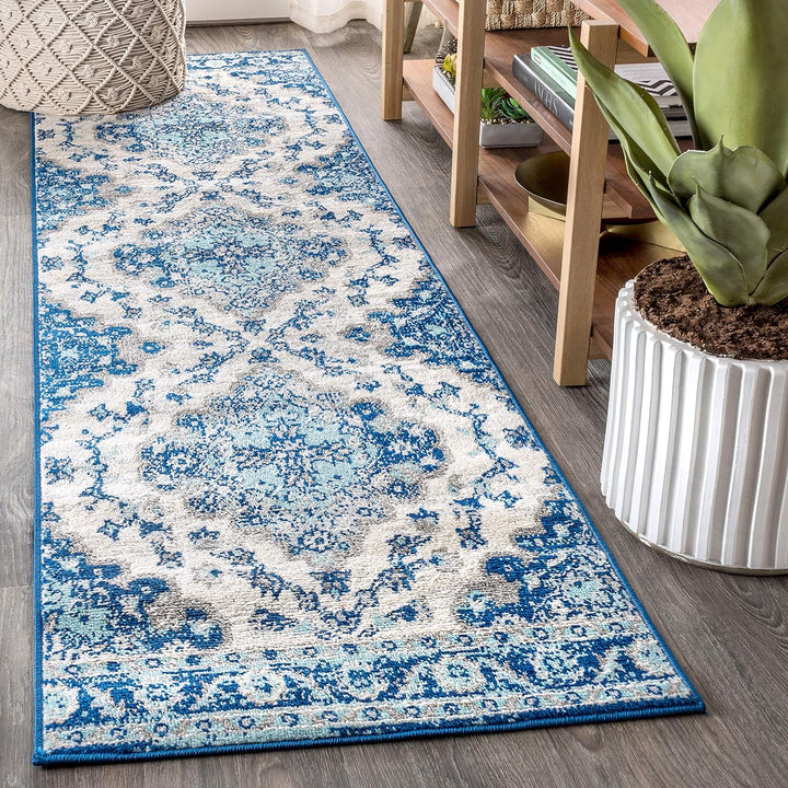 Bohemian Flair Boho Vintage Medallion Indoor Area-Rug Floral Easy-Cleaning High Traffic Bedroom Kitchen Living Room Non Shedding