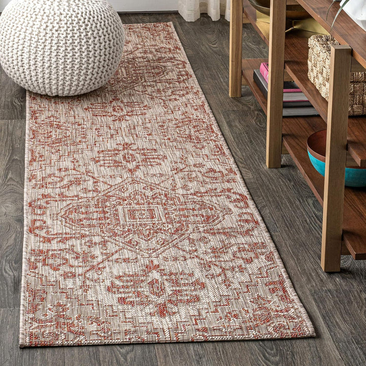 Estrella Bohemian Medallion Textured Weave Indoor/Outdoor Area-Rug, Coastal, Easy-Cleaning, HighTraffic, LivingRoom, Backyard, Non Shedding