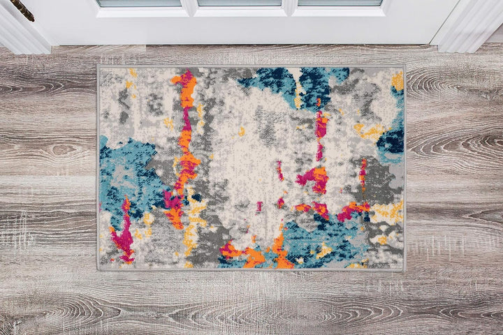 Sky Collection Transitional Abstract Area Rug 5' x 7' Cream