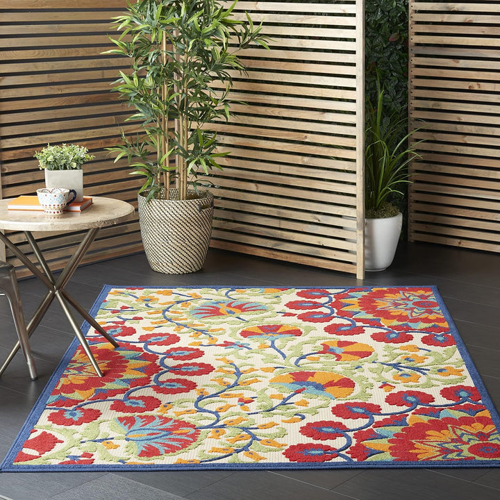 Aloha Indoor/Outdoor Area Rug, Easy Cleaning, Non Shedding, Bed Room, Living Room, Dining Room, Deck, Backyard, Patio