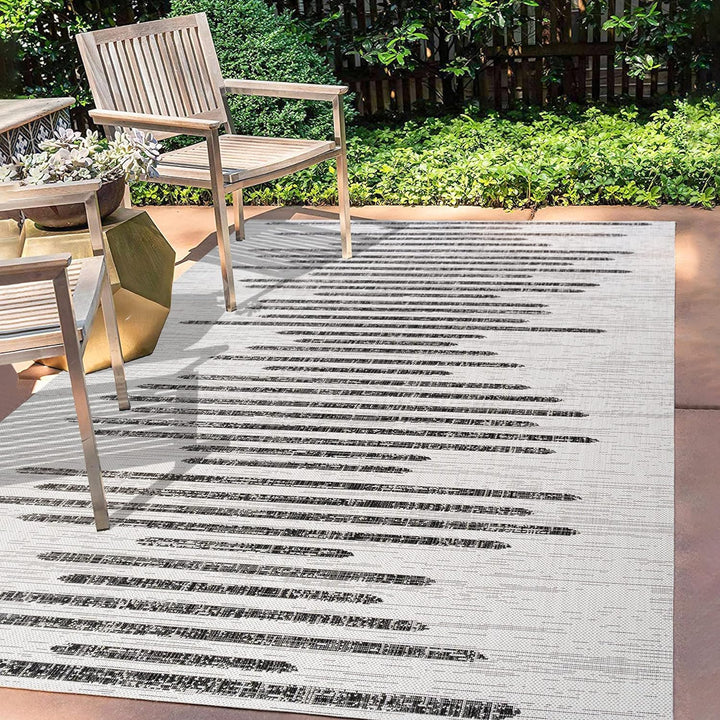 Zolak Berber Stripe Geometric Indoor Outdoor Area-Rug, Bohemian Contemporary Design, Easy-Cleaning, Bedroom, Kitchen, Backyard, Patio, Non Shedding