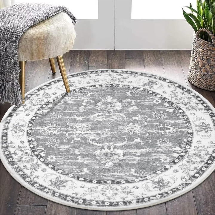 Boho Round Rugs, Washable Non Slip Round Area Rug Throw Soft Cute Round Nursery Rug Soft Fluffy Bathroom Rug Circle Rug for Bedroom Dorm Kids Room Nursery