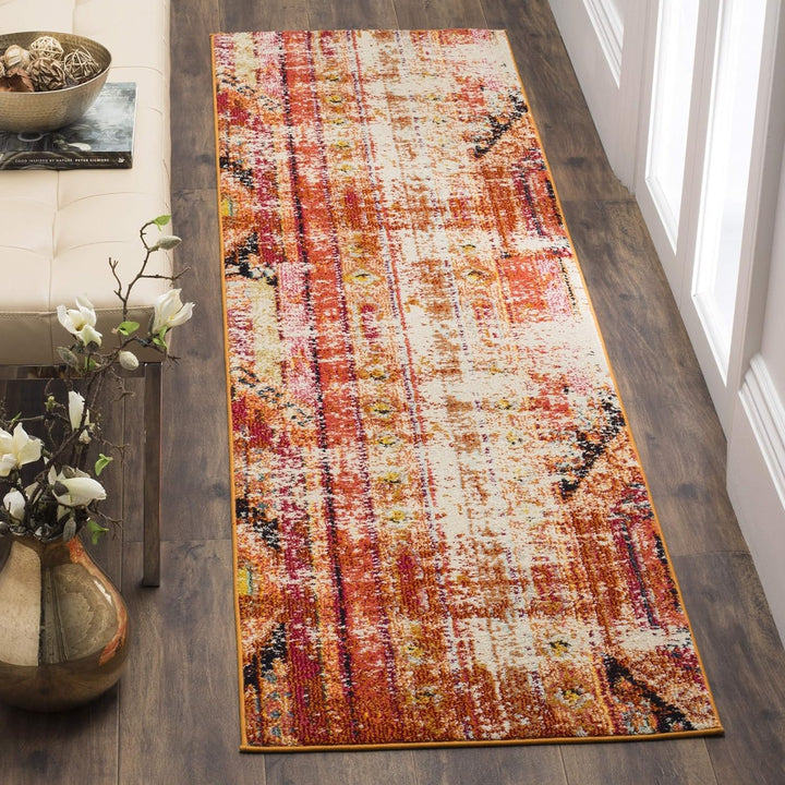 Monaco Collection Area Rug - Boho Chic Tribal Distressed Design, Non-Shedding & Easy Care, Ideal for High Traffic Areas in Living Room, Bedroom