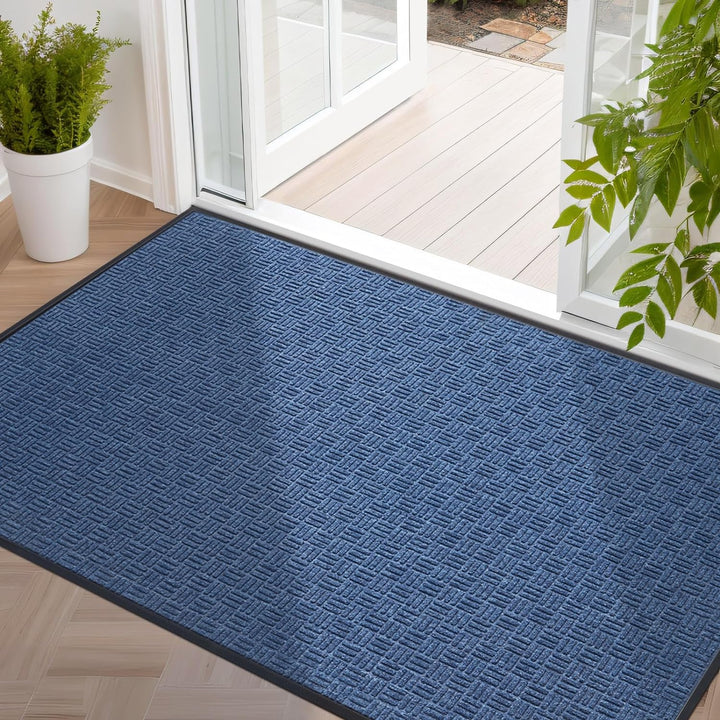 Front Door Mat, Heavy Duty Durable Welcome Mat for Outdoor Indoor, Dirt Trapper Waterproof Super Absorbent Door Mat for Entryway, Outside, Patio, Porch