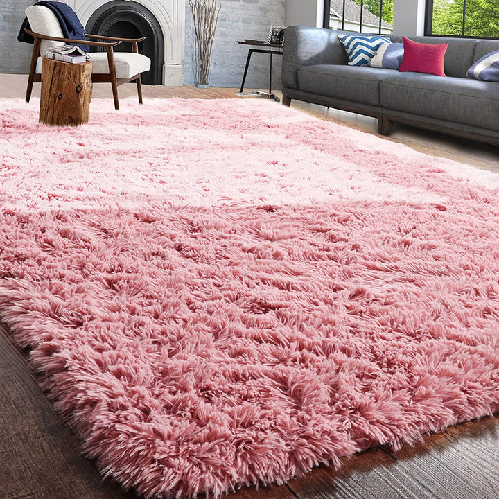 Pink Rugs for Girls Bedroom 4x6 Ft Fluffy Cute Girls Room Decor Aesthetic Area Rug Kawaii Baby Nursery Rug Plush Playroom Rug Shag Teen Girls Rug Thick Fur Dorm Rug Living Room Carpet