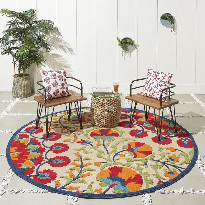 Aloha Indoor/Outdoor Area Rug, Easy Cleaning, Non Shedding, Bed Room, Living Room, Dining Room, Deck, Backyard, Patio