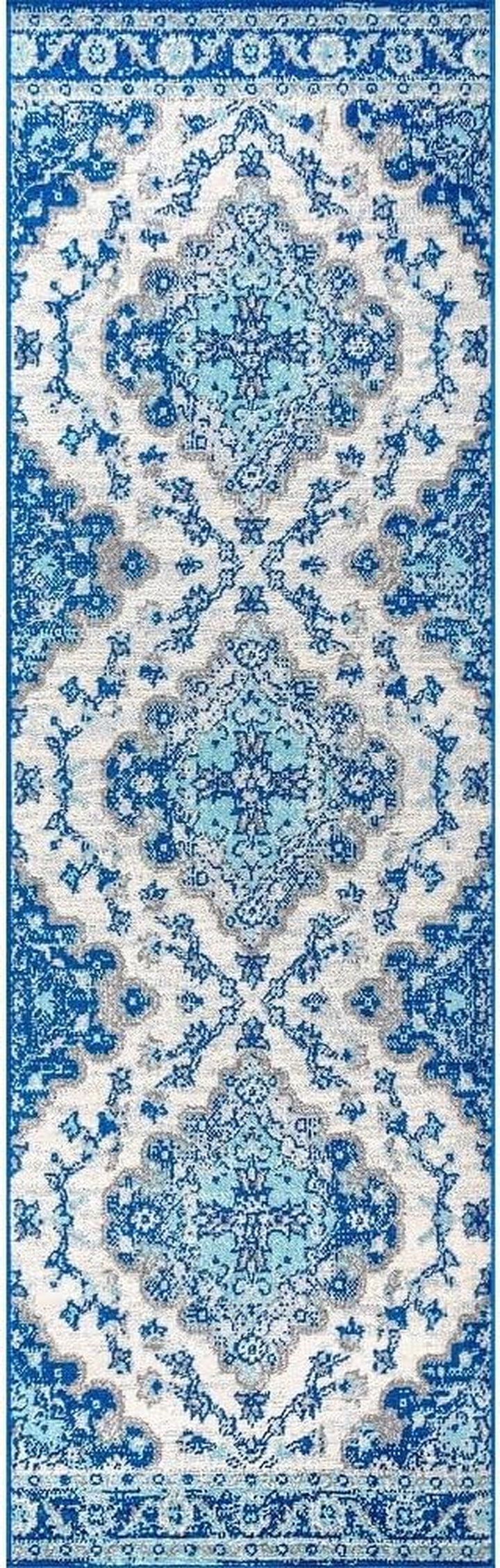 Bohemian Flair Boho Vintage Medallion Indoor Area-Rug Floral Easy-Cleaning High Traffic Bedroom Kitchen Living Room Non Shedding