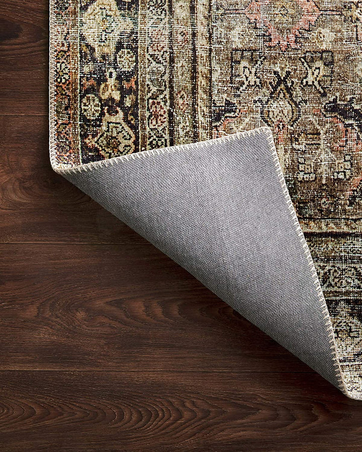 Loloi LAYLA Collection, LAY-03, Olive/Charcoal, 9'-0" x 12'-0", 13" Thick, Area Rug, Soft, Durable, Vintage Inspired, Distressed, Low Pile, Non-Shedding, Easy Clean, Printed, Living Room Rug