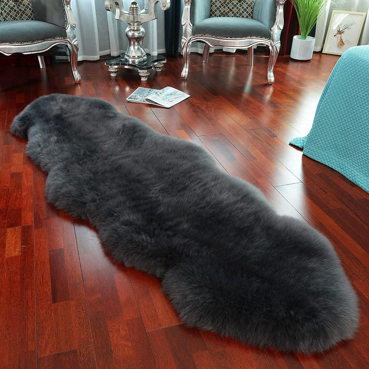 Genuine Sheepskin Area Rug Wool Rug Fur Carpet Fluffy Shaggy Fur Rug for Living Room Kids Bedroom Real Sheepskin Throw Lambskin Rugs Sofa Mat Chair Seat Covers (Tan, 2 x 6 ft Sheepskin)