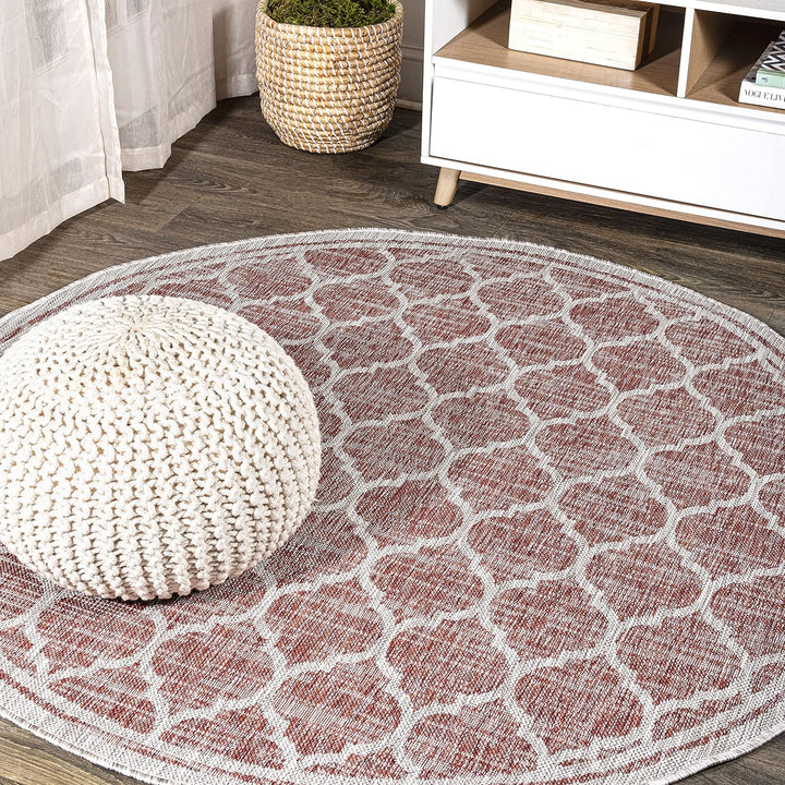 Trebol Moroccan Trellis Textured Weave Indoor Outdoor Area Rug, Modern, Bohemian, LivingRoom, Backyard