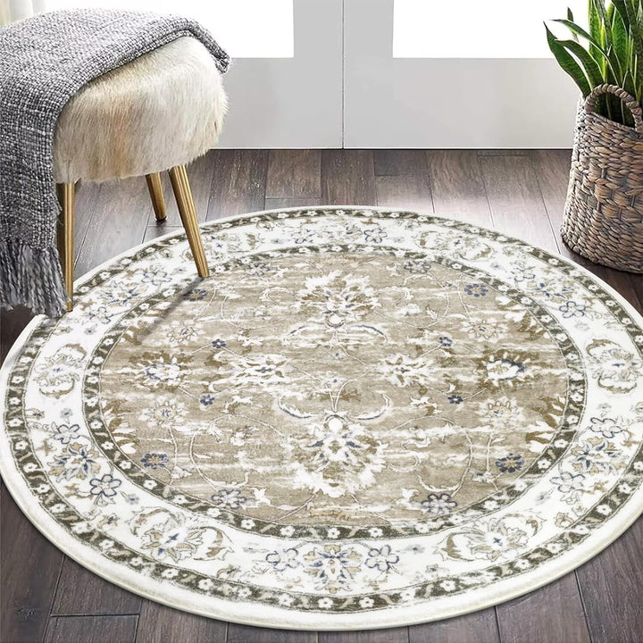 Boho Round Rugs, Washable Non Slip Round Area Rug Throw Soft Cute Round Nursery Rug Soft Fluffy Bathroom Rug Circle Rug for Bedroom Dorm Kids Room Nursery