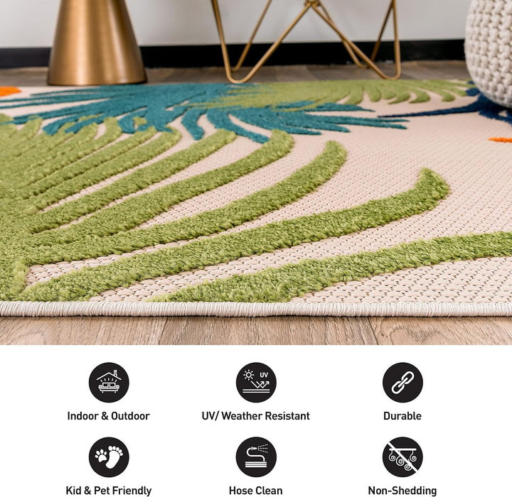 Lucca Contemporary Floral Indoor/Outdoor Area Rug