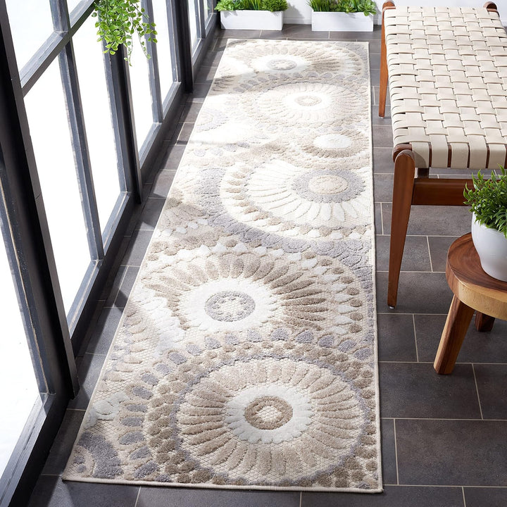 Cabana Collection Area Rug, Boho Medallion Design, Non-Shedding & Easy Care, Indoor/Outdoor & Washable-Ideal for Patio, Backyard, Mudroom