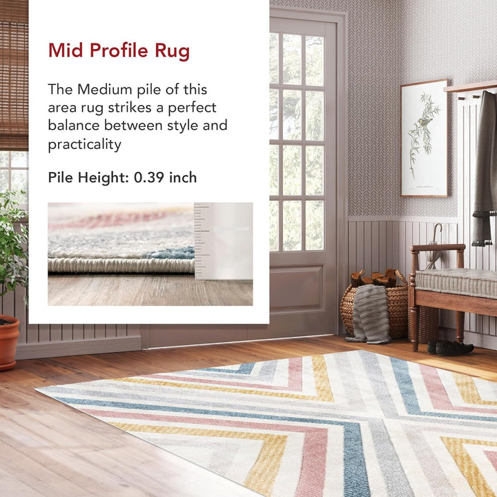 Neveah Contemporary Chevron Area Rug