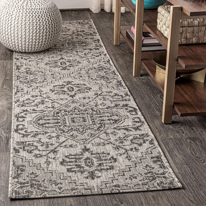 Estrella Bohemian Medallion Textured Weave Indoor/Outdoor Area-Rug, Coastal, Easy-Cleaning, HighTraffic, LivingRoom, Backyard, Non Shedding