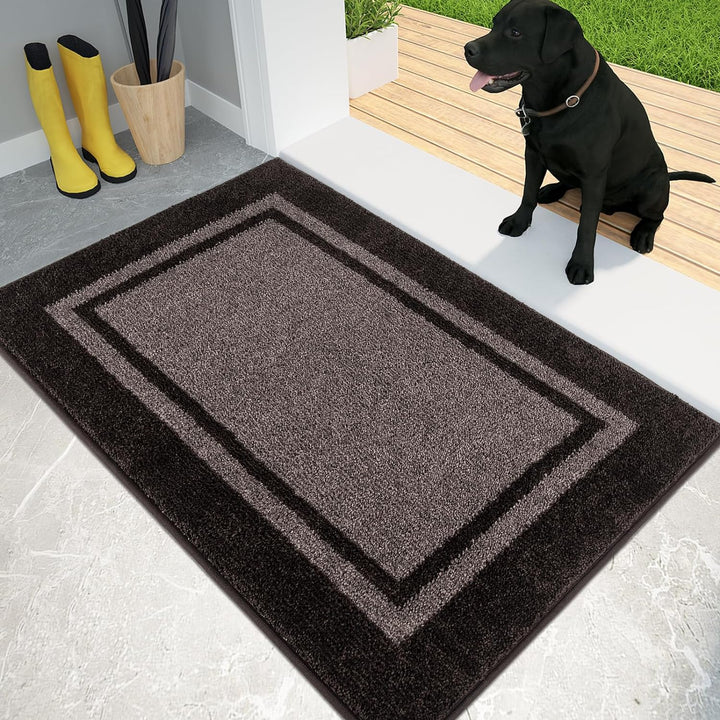 Dirt Trapper Door Mat, Non-Slip/Skid Machine Washable Entryway Rug, Shoes Scraper, Area Rug, Super Absorbent Welcome Mat for Muddy Wet Shoes and Paws