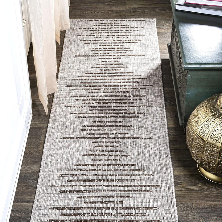 Zolak Berber Stripe Geometric Indoor Outdoor Area-Rug, Bohemian Contemporary Design, Easy-Cleaning, Bedroom, Kitchen, Backyard, Patio, Non Shedding