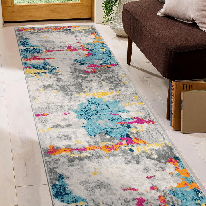 Sky Collection Transitional Abstract Area Rug 5' x 7' Cream