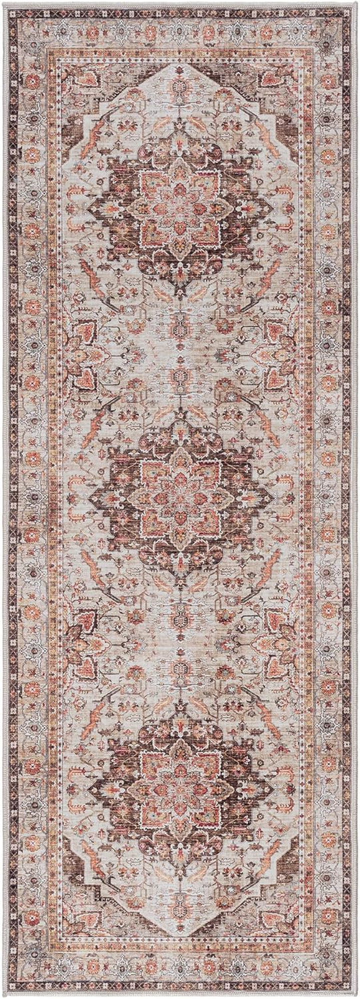 Printed Indoor Boho Area Rug - Non Slip, Ultra Thin, Super Strong, Printed Rug - Home Décor for Entryway, Bedroom, Living Room - 6x9 Medium, Cullen Red, 28939