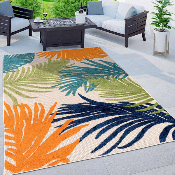 Lucca Contemporary Floral Indoor/Outdoor Area Rug