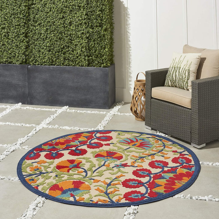 Aloha Indoor/Outdoor Area Rug, Easy Cleaning, Non Shedding, Bed Room, Living Room, Dining Room, Deck, Backyard, Patio