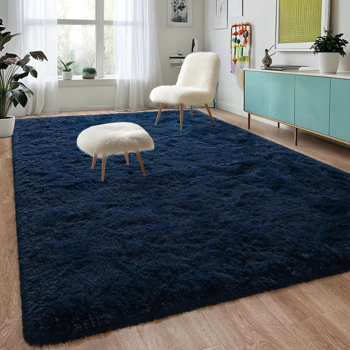 Super Soft Shaggy Rugs Fluffy Carpets, 4x6 ft, Green Area Rug for Living Room Bedroom Girls Kids Room Nursery Home Decor, Non-Slip Plush Indoor Floor Bedside Rug, 4x6 Feet Green