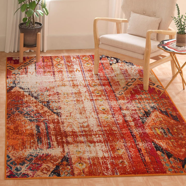 Monaco Collection Area Rug - Boho Chic Tribal Distressed Design, Non-Shedding & Easy Care, Ideal for High Traffic Areas in Living Room, Bedroom