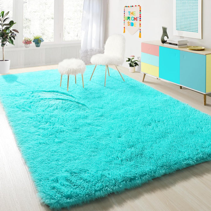 Pink Rugs for Girls Bedroom 4x6 Ft Fluffy Cute Girls Room Decor Aesthetic Area Rug Kawaii Baby Nursery Rug Plush Playroom Rug Shag Teen Girls Rug Thick Fur Dorm Rug Living Room Carpet