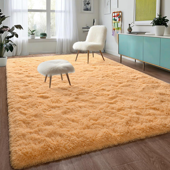 Super Soft Shaggy Rugs Fluffy Carpets, 4x6 ft, Green Area Rug for Living Room Bedroom Girls Kids Room Nursery Home Decor, Non-Slip Plush Indoor Floor Bedside Rug, 4x6 Feet Green